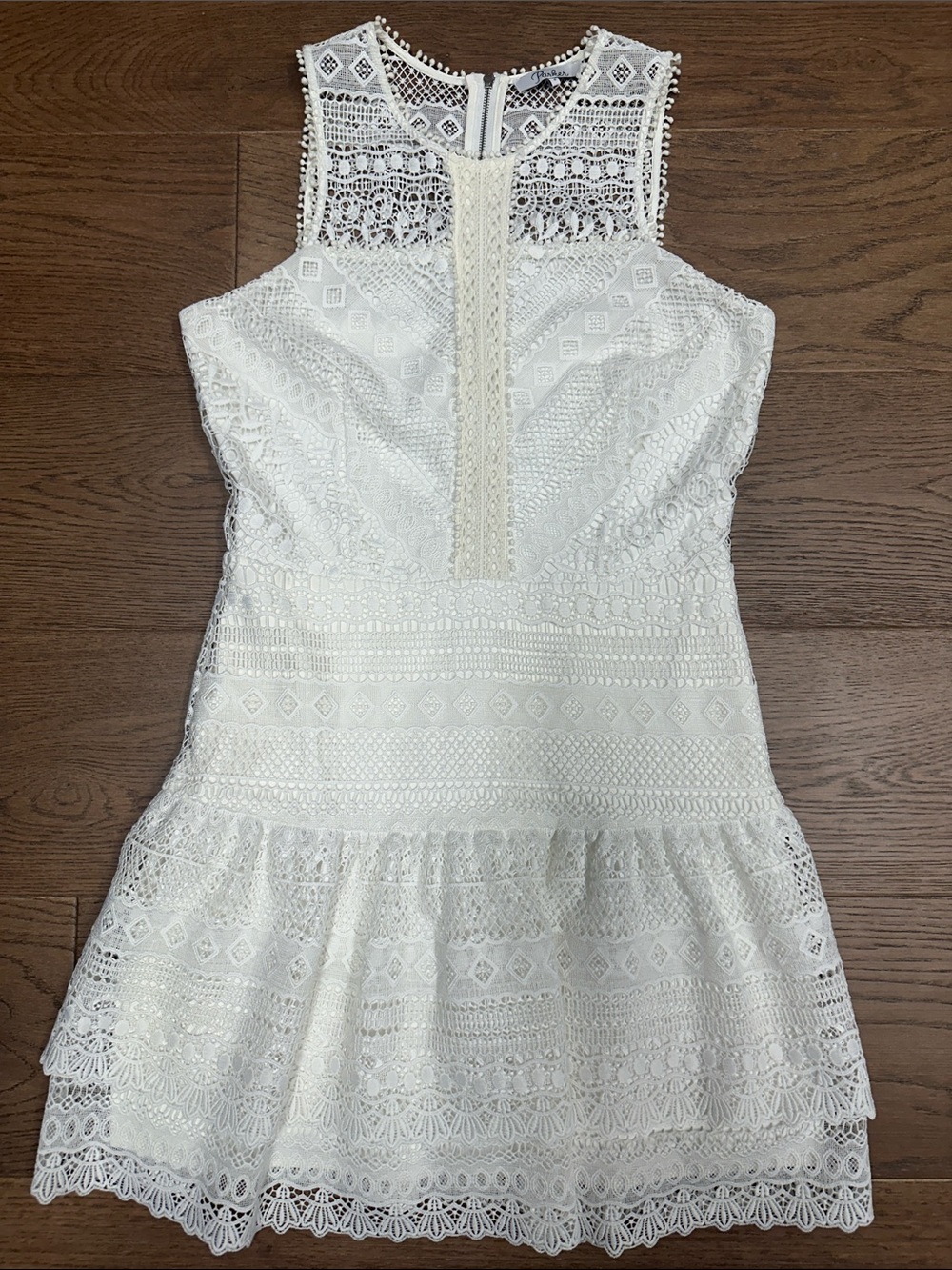 Parker White Crochet Lace Mini Dress